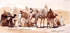 Camel Market Outside Damascus 1859 cil a