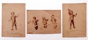 Studies of children for 'The Swooping Terror of the Desert' 1873 cil a