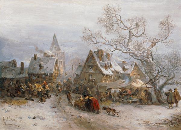 Markttag im Winter 1880