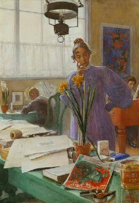 Meine Frau Karin im Atelier 1912