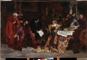 Der Kaiser Maximilian empfängt die venezianische Gesandten in Verona 1879