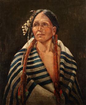 Indianer mit gestreifter Decke