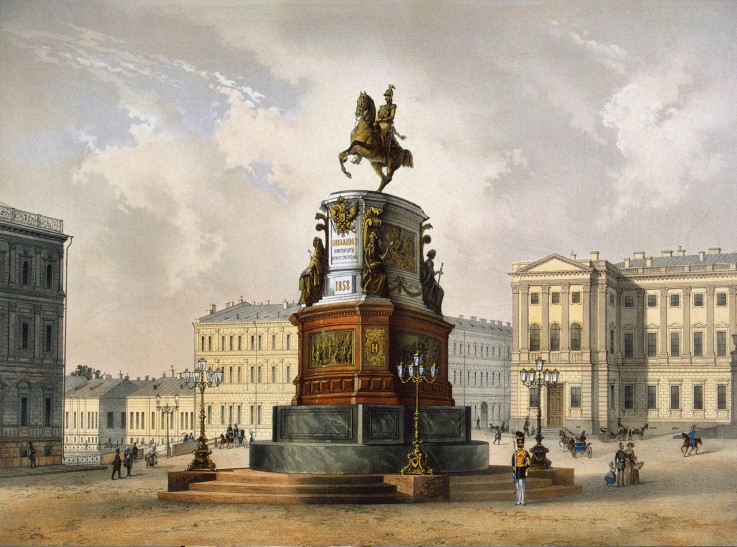 Das Denkmal von Nikolaus I. auf dem Isaaksplatz von Carl Schulz