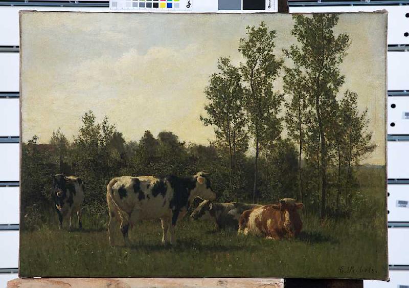 Viehweide (Landschaft mit Kühen) von Carl Seibels