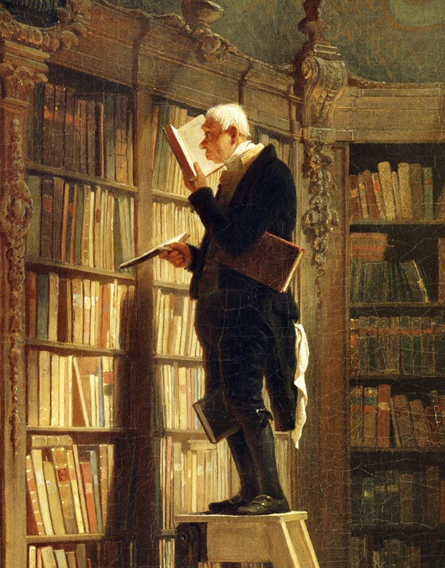 Der Bücherwurm (Detail) von Carl Spitzweg