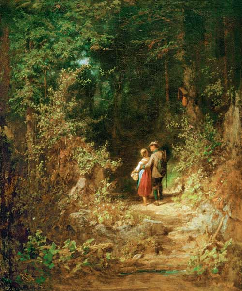 C.Spitzweg / Pair of Lovers.../ c.1860 von Carl Spitzweg