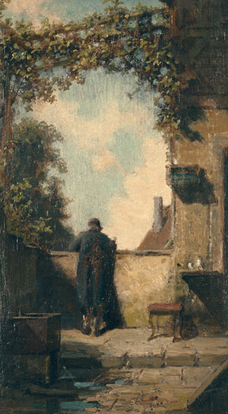 Alter Herr auf der Terrasse von Carl Spitzweg