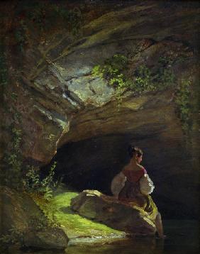 Spitzweg / Girl at the Grotto / Painting