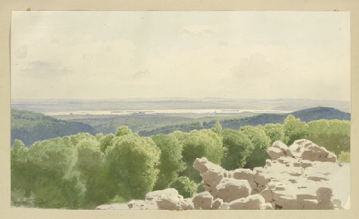 Blick vom Grauen Stein über den Rheingau von Carl Theodor Reiffenstein