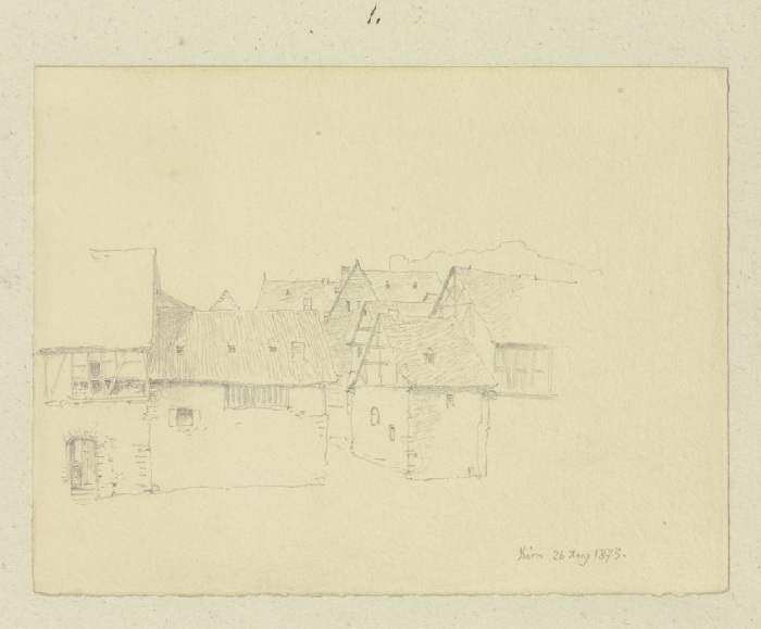 Häuserzeile mit Tordurchfahrt in Kirn von Carl Theodor Reiffenstein
