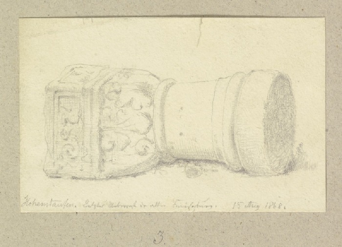 Kapitell und Säulentrommel der Burg Hohenstaufen von Carl Theodor Reiffenstein