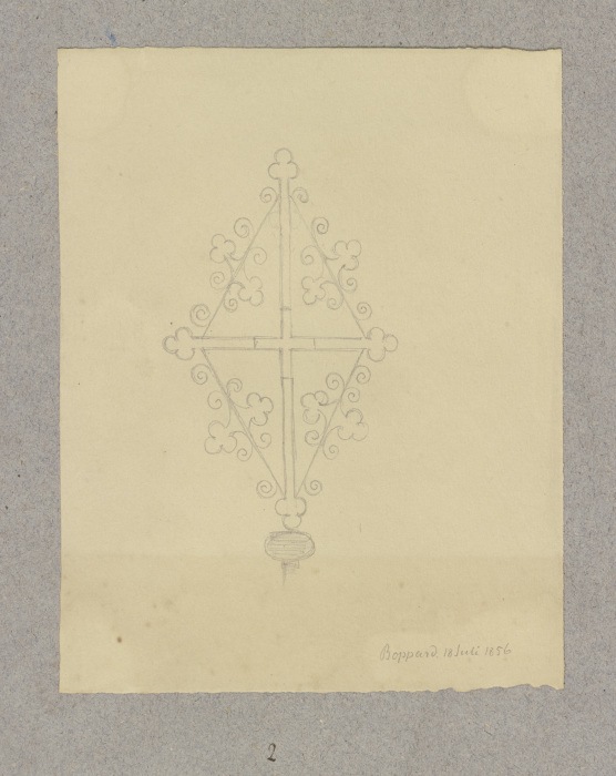 Kreuz mit floralen Ornamenten in Boppard von Carl Theodor Reiffenstein