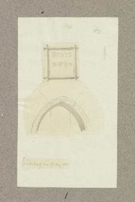 Spitzbogen und Inschrift in Freudenberg am Main