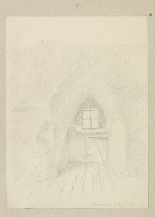 Spitzbogige Nische in einem Innenraum in Bacharach von Carl Theodor Reiffenstein
