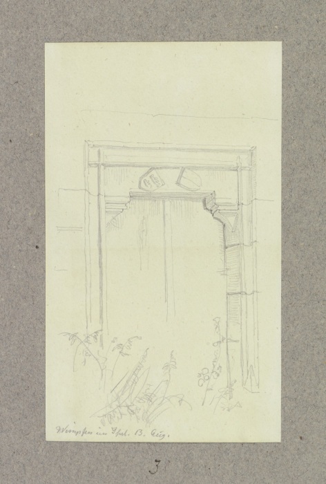 Tür mit zwei Wappen im Sturz, in Wimpfen von Carl Theodor Reiffenstein