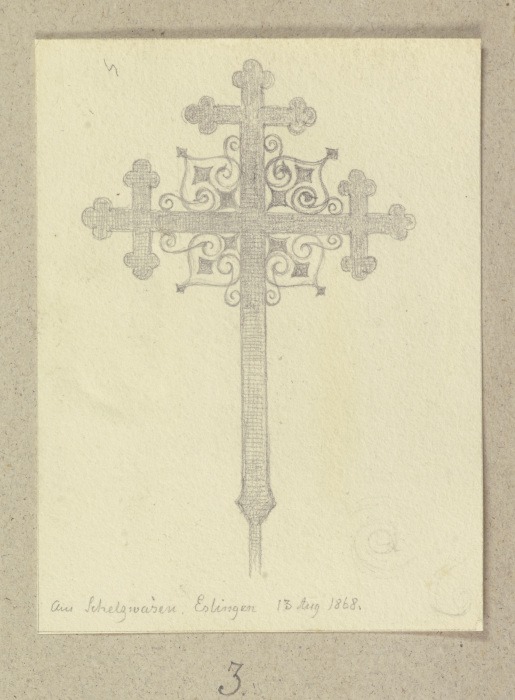 Verziertes Turmkreuz in Esslingen von Carl Theodor Reiffenstein