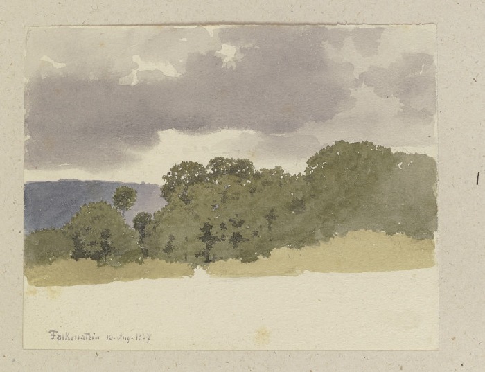 Wäldchen bei Falkenstein unter grauen Wolken von Carl Theodor Reiffenstein