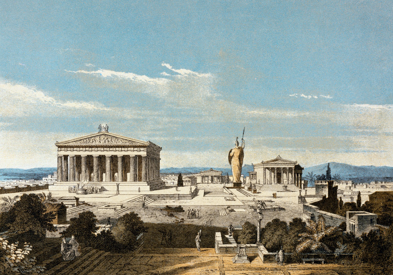 Athen, Akropolis, Rekonstruktion - Carl Votteler als Kunstdruck