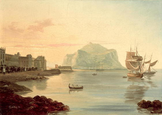 Palermo Harbour with Mount Pellegrino, 1831 (oil on canvas) von Carl Wilhelm Götzloff
