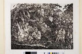 Liebespaar in einer Grotte, umgeben von Pflanzen und Kräutern Um 1830/18
