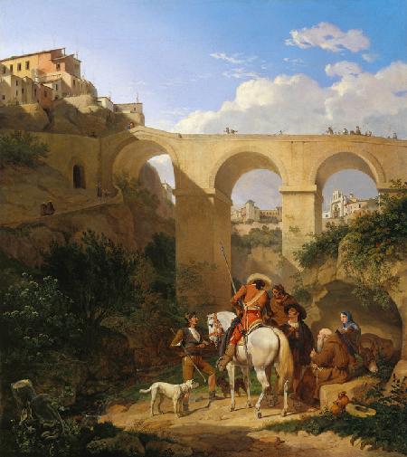 Die Brücke von Cuenca in Spanien 1825