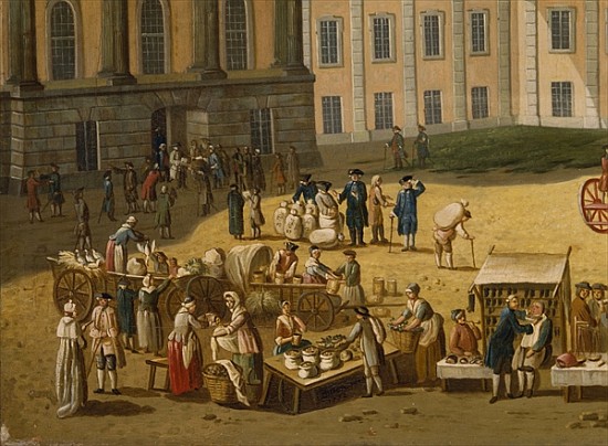 Market in the Alter Markt, Potsdam, 1772 (detail from 330433) von Carl Christian Baron