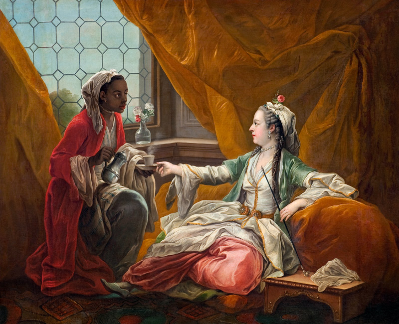 Sultana being offered coffee by a servant von Carle van Loo