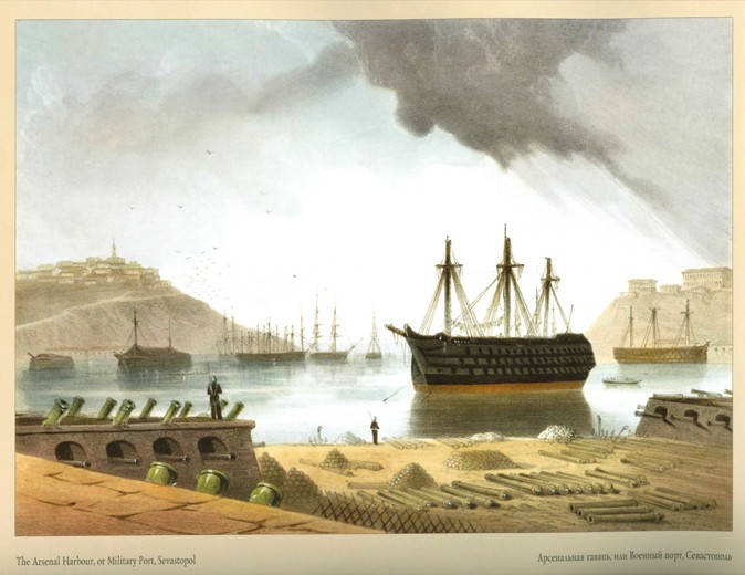 Blick auf den Arsenalhafen (oder Militärhafen) in Sewastopol von Carlo Bossoli