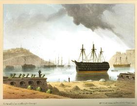 Blick auf den Arsenalhafen (oder Militärhafen) in Sewastopol 1856
