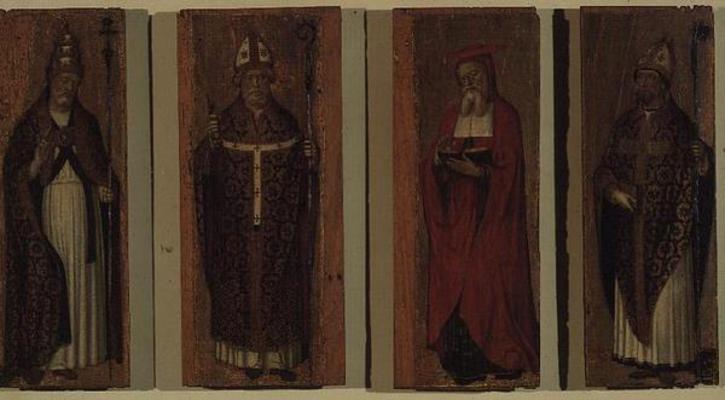 St. Gregory, St. Ambrose, St. Augustine, St. Jerome (polyptych) von Carlo Braccesco