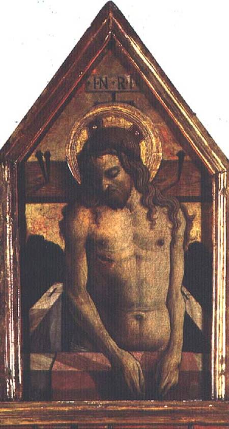 The Resurrected Christ, detail from the San Silvestro polyptych von Carlo Crivelli