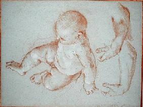 The Infant Romulus and two studies of a man's left arm