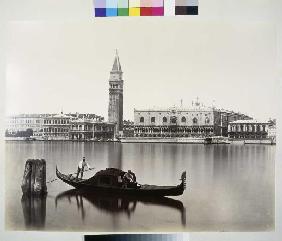 Venedig: Blick auf Markusbibliothek, Campanile und Dogenpalast 1875