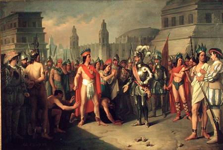 The Imprisonment of Guatimocin by the Troops of Hernan Cortes von Carlos Maria Esquivel