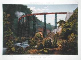 Railway Bridge at Metlac, from 'Album of the Mexican Railway' by Antonio Garcia Cubas published