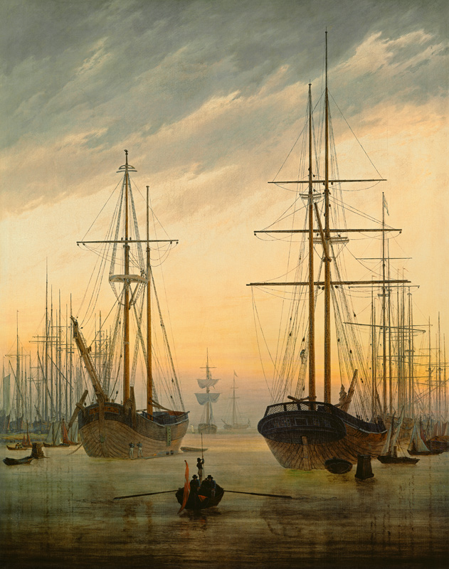 Ansicht eines Hafens von Caspar David Friedrich