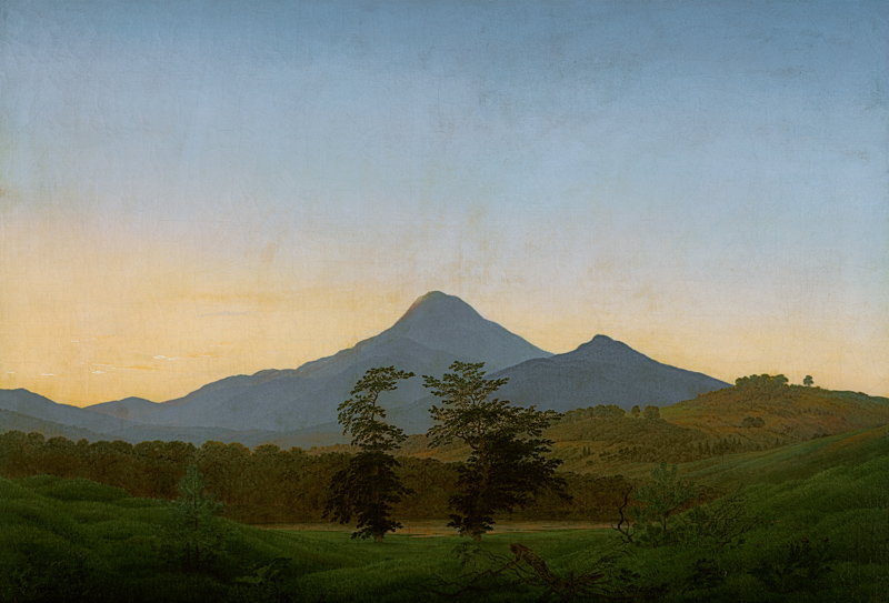 Böhmische Landschaft von Caspar David Friedrich