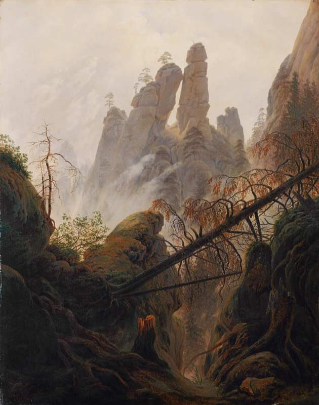 Felsenschlucht (Schlucht im Elbsandsteingebirge) von Caspar David Friedrich
