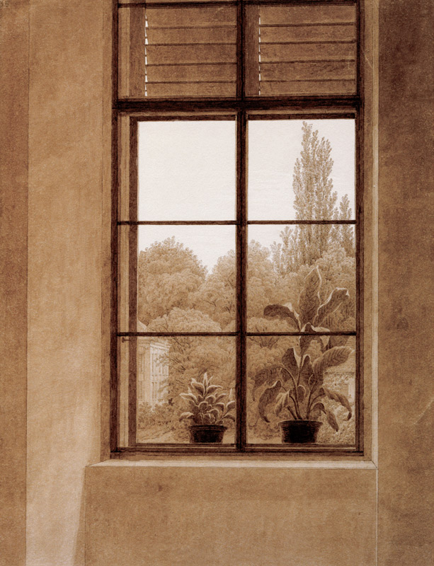 Fenster mit Parkpartie von Caspar David Friedrich