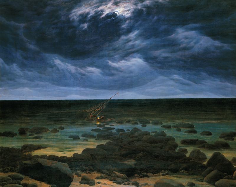 Meeresküste bei Mondschein von Caspar David Friedrich