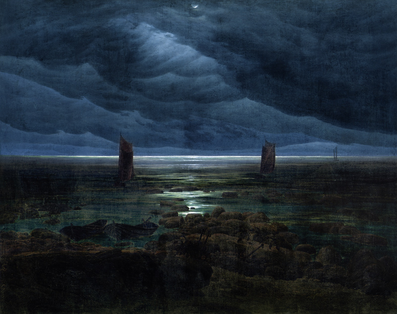 Sea Shore in Moonlight / Meeresufer im Mondschein von Caspar David Friedrich