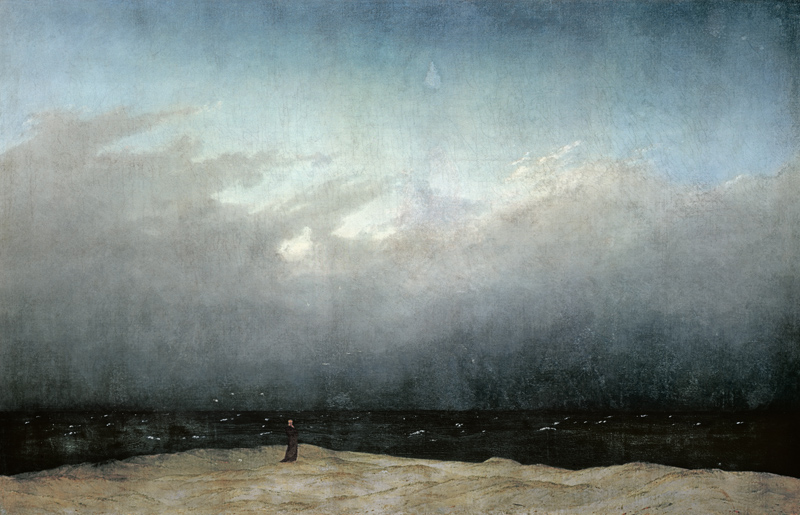 Mönch am Meer (vor der Restaurierung) von Caspar David Friedrich