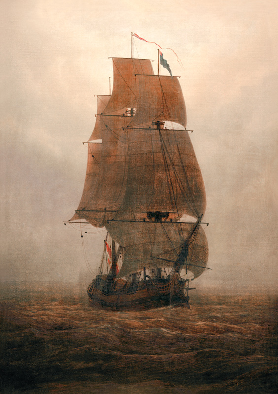 Segelschiff im Nebel von Caspar David Friedrich