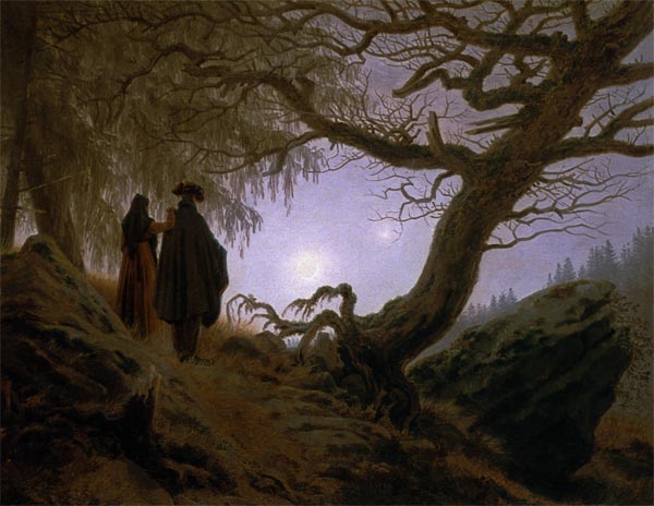 Mann und Frau den Mond betrachtend von Caspar David Friedrich