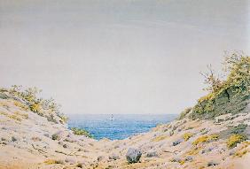 Blick durch Ufersenkung auf das Meer 1824