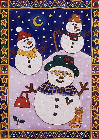 Snowmen in the Snow (w/c)  von Cathy  Baxter
