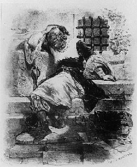 The Man in the Iron Mask in his Prison, illustration for the opera Adrien Boieldieu and E. Barateau