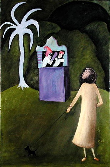 Punch and Judy, 1983 (oil on canvas)  von Celia  Washington