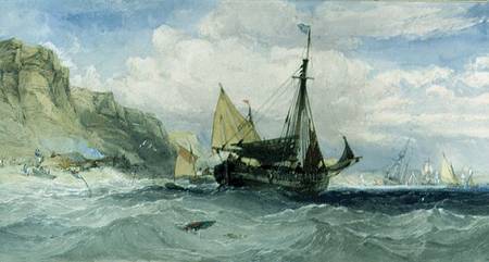 Fishing Boats off the Isle of Wight von Charles Bentley