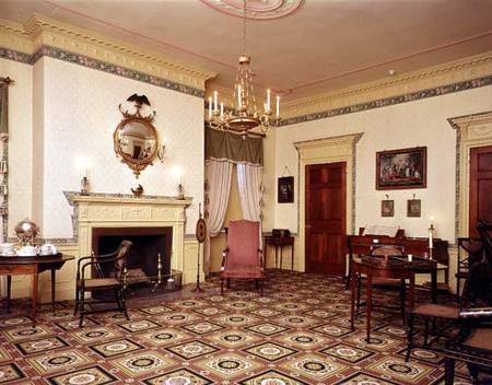 Drawing room at the Harrison Gray Otis House, Boston 1795, Probably designed von Charles  Bulfinch